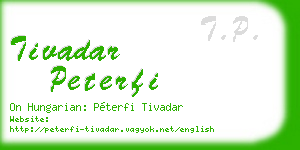 tivadar peterfi business card